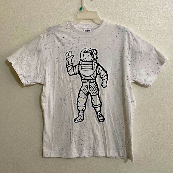 BILLIONAIRE BOYS CLUB Astronaut Logo, Splatter all over Single Stitch T Shirt L - Picture 1 of 5